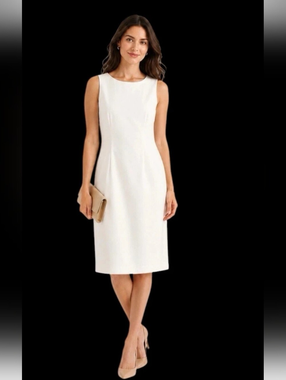 Alex Marie White Sleeveless Sheath Dress  Size 12 Women's